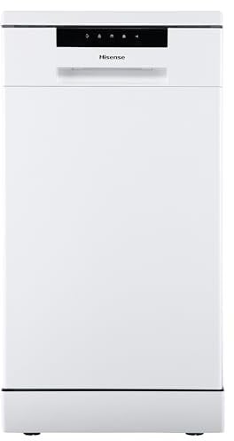 Hisense HS523E15WUK Slimline 10 Places Free Standing Dishwasher White with 30 Minutes Quick Wash [Energy Class E]