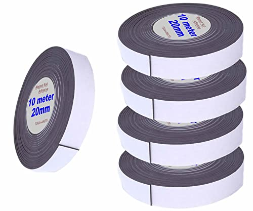 TUKA-i-AKUT 50m x 2cm Magnetklebeband, Selbstklebend Magnetband, Magnetisches Klebeband, Flexible Magnetstreifen Individuell Zuschneidbar, 5x10 Meter Länge, TKD9035-2cm