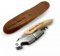 Sacacorchos personalizado Mabouteille® – Sacacorchos hoja de madera con grabado láser para mensaje, prenom, lema … [cuchillo tira de tapón] (estilo grabado + funda de cuero)