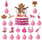 Qpout 25pcs Cowgirl Cupcake Toppers Western Cake Toppers Rosa Hut und Stiefel Kaktus Cupcake Cowboy Cowgirl Party Wild West Farm Alles Gute zum Geburtstag Kuchen Toppers Preppy Pferd Dekor