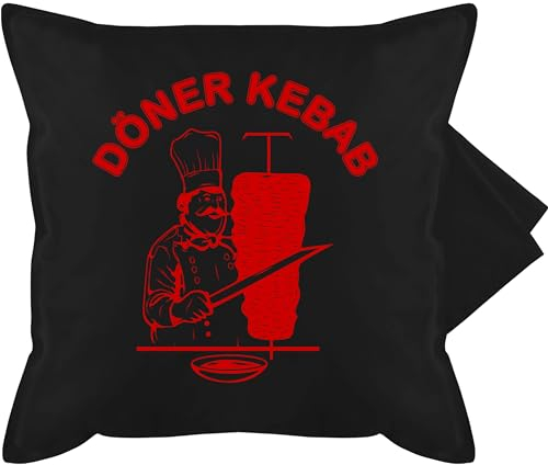 Kissenbezug - Karneval & Fasching - Kissen - Original Döner Kebab Logo - 50 x 50 cm - Schwarz - karneval. fasnachts lustige faschings karnewal straßenkarneval kölner karnevals kaneval karmeval