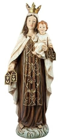 DRW Madonna Figur aus Harz, Antikholz, handbemalt, 65 cm