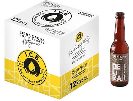 Italian Craft Brewery Birra Artigianale Cruda Italiana DELíRA Senza Glutine 33cl – Box 12 Bottiglie