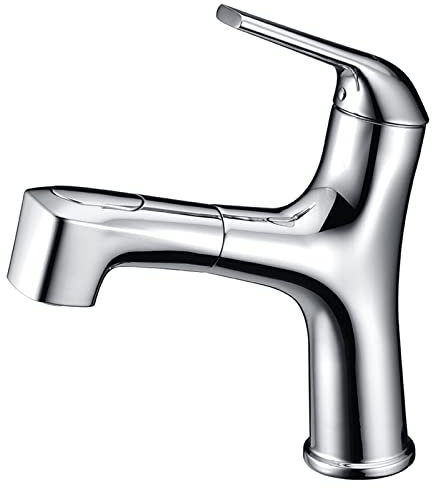 Miscelatore Lavabo Estraibile Rubinetto Cucina con Doccetta Estraibile Miscelatore 2 modalità di Getto per Lavabo Bagno Miscelatore Lavabo con Doccia Cromato