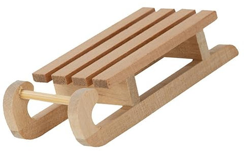 AMZLORD Mini-Miniaturschlitten, ungiftig, 1/12 Holzmodell, Schneeschlitten, handgefertigt, Simulation, Schneeschlitten, geruchlos, Puppenhaus-Zubehör
