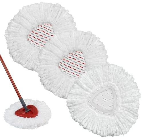 DLAIMI 3 PCS Mopa Cabezal de Repuesto de Microfibra Compatible con Vileda Turbo 3 en 1, Spin Cabeza de la fregona de Repuesto Fuerte Capacidad de Limpieza y fácil de reemplazar