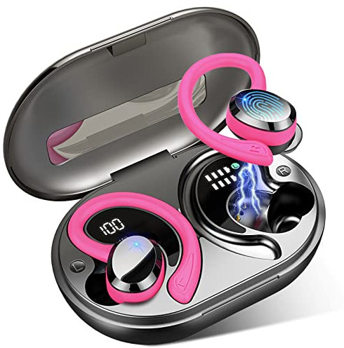 Bluetooth Kopfhörer Sport, In Ear Kopfhörer Kabellos Bluetooth mit Hi-Fi Stereo, Wireless Earbuds mit Noise Cancelling Mic, Bluetooth Ohrhörer mit Bügel, IP7 Wasserdicht Headphones, USB-C LED Ladebox