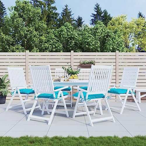 CIADAZ Stuhlkissen 6 Stk. Türkis 40x40x7 cm Stoff, Sitzkissen Gartenstuhl, Sitzauflagen Gartenmöbel, Sitzpolster, Polster Für Gartenmöbel - 361506