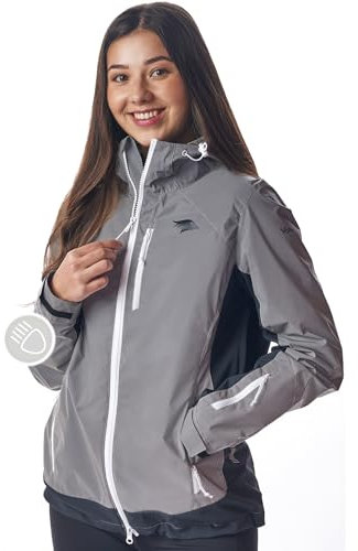 Valkental® Reflektierende Funktionsjacke [Das Original] - Damen - Wasserabweisend & Winddicht | Doppel Reißverschluss | Geeignet als Laufjacke, Fahrradjacke & Übergangsjacke | VERTEX Jacke