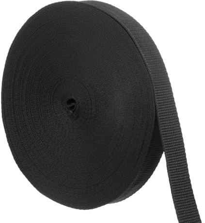 M METERXITY Tree Tie Strap-1 Roll 66 Feet x 1 Inch Garden Staking Straps,Plant Supports Tree Tie Staking,Tree Support Straps Apply to Outdoor/Garden/Plant/Staking/Guying(Black)