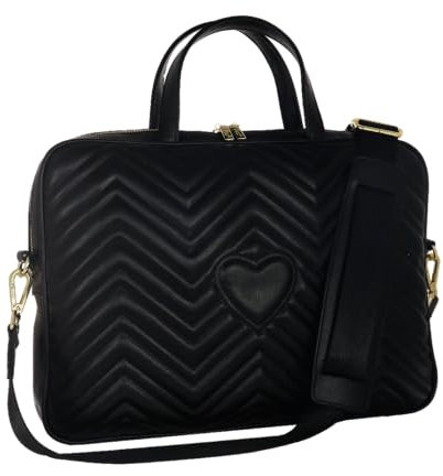 Camomilla Milano Borsa a Mano porta Pc Donna, Borsa Computer 15-16 pollici, con Tracolla, Similpelle, Collezione Nice Office, Colore Nero
