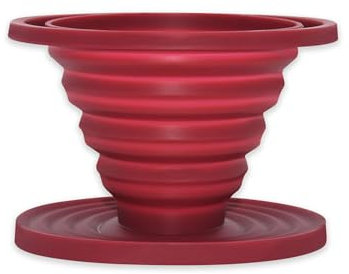 KGDUYC 1 pieza Filtro de café - Filtro de café plegable Gotero de café plegable silicona Gotero portátil para verter sobre café Embudo café reutilizable Gotero café para cocina casera (rojo)