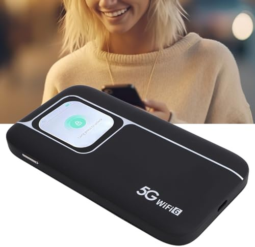 Mobiler 5G WLAN Hotspot, Hochgeschwindigkeits 5G Dualband WLAN Router mit 2,01 Zoll Bildschirm, Unterstützt Bis zu 16 Geräte, Tragbares Hotspot Gerät für Reiseunternehmen
