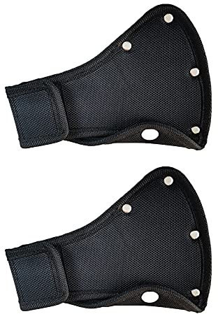 NOOMIEQCF Nylon Single Blade Axe Sheath 2 Pcs Thick Leather Axe Blade Protector Cover for Safe Storage During Camping, Hunting