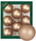 Krebs Glas Lauscha - Weihnachtsdekoration/Christbaumschmuck aus Glas - Unifarbende Kugeln - Menge: 8 Stück - Farbe: Satin-Cappuccino - Größe: ca. 7 cm