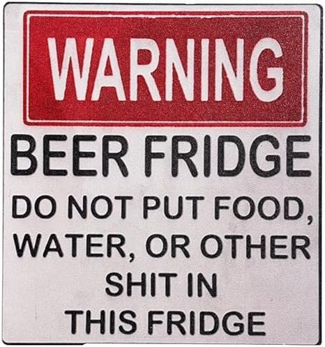 Warning Beer Fridge Magnet, Funny Warning Sign Beer Stickers Magnet Stickers Do Not Put Food,Water,Or Other in This Fridge Magnets for Home Bar Decorations, Refrigerator Kitchen Accessories