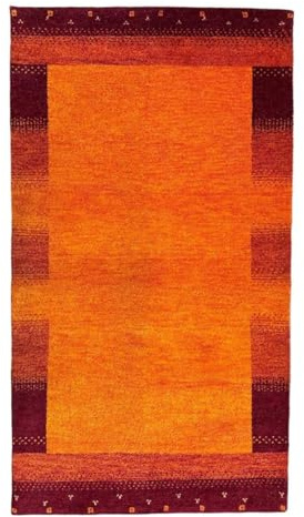 Rug Studios Teppich GABBEH ROYAL | Farbe: Amber | Größe: 140 x 200 cm | orientalisch | gemustert | meliert | Vintagedesign | glamourös | Landhaus | Vintage | Modern | elegant | Wohnzimmer | Schlafzimm