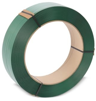 HEMMDAL Umreifungsband PET | 15 mm x 2.000 m | 0,70 mm Stärke | für alle Umreifungsgeräte | 3.900 N Bruchlast | 100% recyclingfähig | gewaffelt/geprägt | Made in Germany | Grün