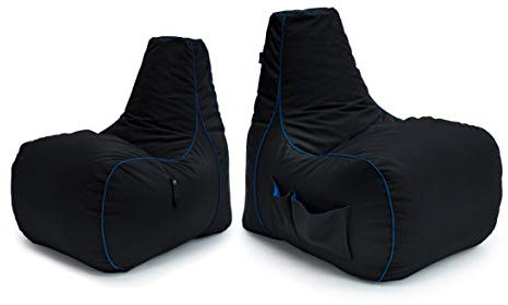 Game Over Gaming Bean Bag Chairs | Kids Mini & Adult Gaming Seats for Family Fun & Game Night | Playroom & Living Room Seating with Side Pockets & Headset Holder (Soul Reaper)