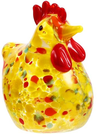 TOPPERFUN Creative Glass Chicken Figurine Stylish Hen Statue for Desktop Decor Style Design for Home Decoration and present Giving