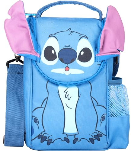Disney Stitch - Lonchera 3D con correa para niños, con aislamiento térmico, grande, para niñas
