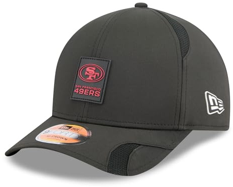New Era Men's Black San Francisco 49ers 2025 Sideline M-Crown 9FORTY Adjustable Hat