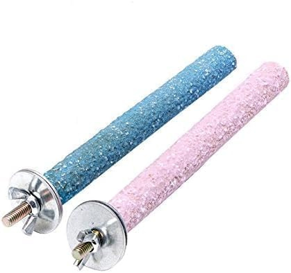 2 Pcs Multi-Color Random Bird Perch Stand Toy Wood Parrot Perch Stand Grinding Claw Sticks Sanded Surface Cage Toy for Parakeets Finches Parakeet Toys Birdcage Accessories, Bird Perches