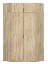 Rauch Möbel LAGOA, Eckschrank, Farbe Eiche Sonoma, Breite 166 cm | Eckkleiderschrank, 4-türig, Zubehör Basic, für Schlafzimmer, Kinderzimmer, Hauswirtschaftsraum, Garderobe, Flur