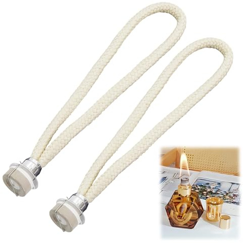 Aihoom 2er-Pack Dochte für Duftlampen mit Katalysator, Aromatherapie-Ersatzdocht, Heimdekoration, kompatibel mit Allen Lampen, 18 mm Durchmesser (Silber)