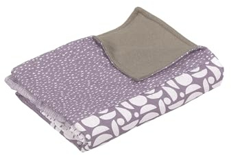 ULLENBOOM ® Babydecke 70x100 cm, Flieder (Made in EU) - Aus Baumwolle & flauschigem Fleece (OEKO-TEX Standard), Baby Decke Neugeborenen, ideal als Kinderwagendecke oder Kuscheldecke