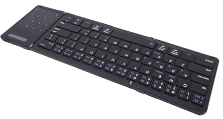 SUNGOOYUE Faltbare -Tastatur, Tragbare Kabellose 5,3-2,4-G-Tastatur mit Touchpad-Nummernblock und 59,3 X 64,8 Mm Touchpad- für Tablet-Laptop-PC-Smartphone