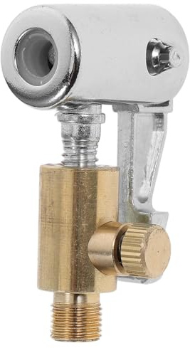 GALPADA Quick Connect Inflation Adaptor Tire Chuck Copper Locking Tire Inflator Nozzle Adapter Lightweight Stainless Steel for Threaded Nozzles and Air Pumps Outdoor Activities Travel