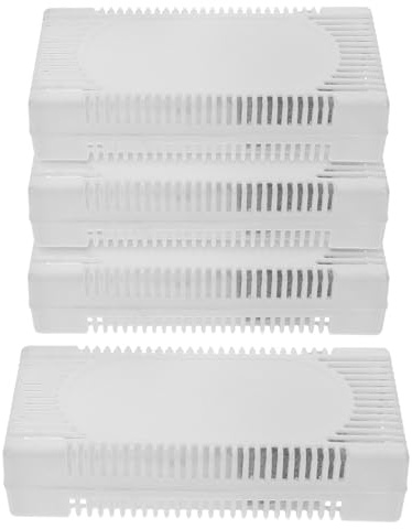 FOYTOKI Kühlschrank Geruchsabsorber, Aktivkohle Deodorant, 4 Stück, weiß, Geruchsentferner, leicht zu tragen, für Kühlschrank, Gefrierschrank und Haushalt