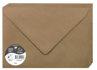 Clairefontaine 29002C 20 Umschläge Pollen 16,2x22,9cm 120g Kraftbraun