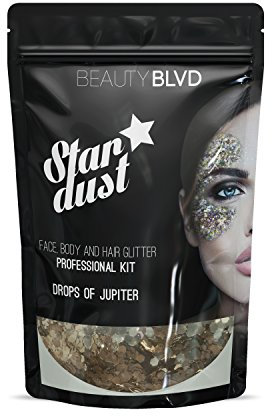BEAUTYBLVD Stardust, Cruelty Free Face, Body and Hair Glitter, Professional Kit - Drops of Jupiter