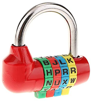 Cerradura de Maleta de Equipaje de Viaje Candado de Combinación de Letra Dial de 4 Dígitos - rojo