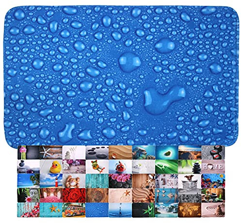 Sanilo Tapis de Salle de Bain, Grande sélection de Beaux Tapis de Douche, Absorbant, Antidérapant, Très Doux, Sèche Rapidement, Lavable (50 x 80 cm, Gouttes de rosée)