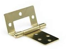 2X Brass,CRANKED,Flush Hinges 50mm Door Wood Furniture Cupboard Cabinet (1)