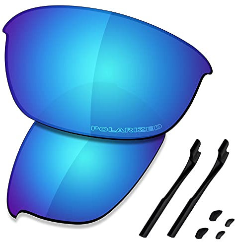 Saucer Premium-Ersatzgläser und Gummi-Kits für Oakley Half Jacket 2.0 OO9144 Sonnenbrillen High Definition - Glacier Blue Polarisiert