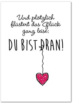 Bild, Deko, Poster, Kunstdruck, Glück, Liebe, Motivation, Herz Spruch Und plötzlich flüstert das Glück: Du bist dran! Geschenkidee, ungerahmt!