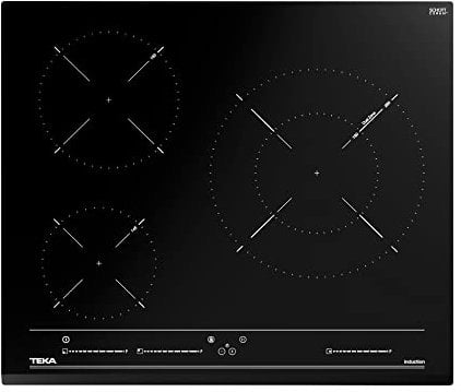 Teka IZC 63015 MSS - Placa de Inducción de 60 cm, 3 Zonas de Cocción, Touch Control Multislider, Función Power Plus - Stop & Go, Modo Silencio, Color Cristal Negro