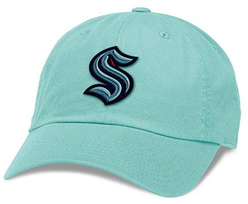 American Needle Seattle Kraken NHL Baseballmütze Casual Relaxed Fit mit gebogener Krempe, Verstellbarer Schnallenriemen Dad Cap, Blue Line Collection, Seafoam (40742A-SEK-SEAF)