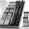 Nicpro 2 Stücke Schwarz Druckbleistifte Set mit Etui, Automatische Metall Mechanische Stifte 0,5 mm & 0,7 mm, 4 Stücke HB Bleistiftminen, 2 Radiergummis für Schreiben, Engineering Zeichnen, Skizzieren
