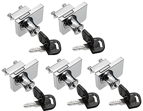 Verchromtes Glas-Schrankschloss für IKEA mit 2 Schlüsseln, Glasfensterschloss, Einzelschwingung, Glas-Schrank, Vitrinentürschloss (5)