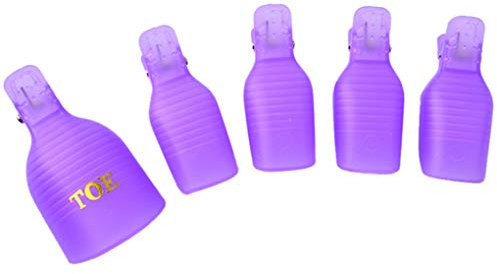 Guangcailun 5pcs plastique Pied Toe Dissolvants Nail Art Faire tremper bouchon unguéal plastique Off Cap clip Gel UV Polish Remover Wrap Ensembles d'outils