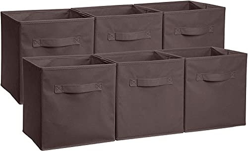 BRIAN & DANY Faltbare Aufbewahrungsbox in Würfelform, 6er-Pack, Braun, 31 x 31 x 31 cm