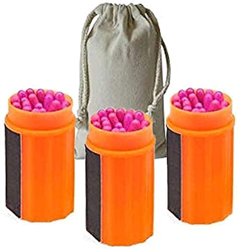 RRMMAN Windproof Waterproof Matches – Tragbar mit extra großem Kopf Winddichte wasserdichte Streichhölzer – Überlebenswerkzeug für Outdoor Camping Wandern Notfall Streichhölzer (A)