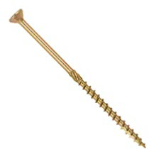 Vis bois Torx à tête plate D.6 x 180 mm - Zingué jaune - Boîte de 100 pcs
