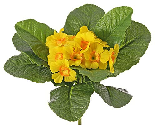 artplants.de Fleur Artificielle Primevère SUNDARA sur Piquet, Jaune, 20cm, Ø4cm - Primevère en Soie