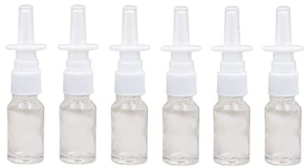 Leere spray-Flaschen aus klarem Glas, tragbar, feiner Nebel, Zerstäuber, Pumpe, Snoot Cleanser Behälter für zanwendungen, Make-up, Wasser, ätherische Öle, 6 Stück
